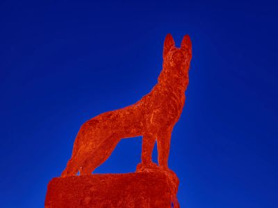 Brown And Black Dog Statue