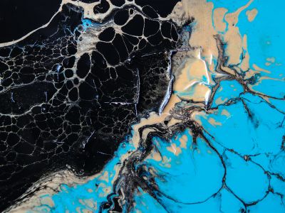 Blue And Black Abstract Painting