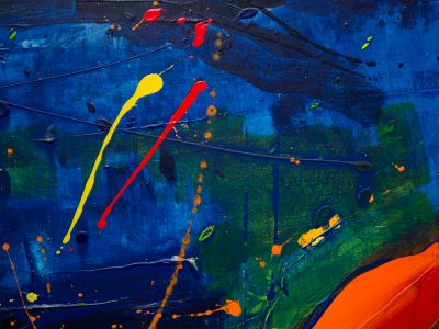 Blue And Orange Abstract Painting
