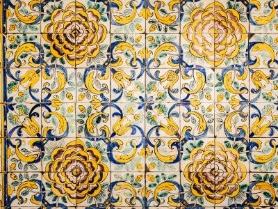 Brown And Blue Floral Wall Decor