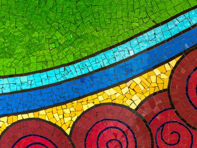 Green And Red Abstract Painting