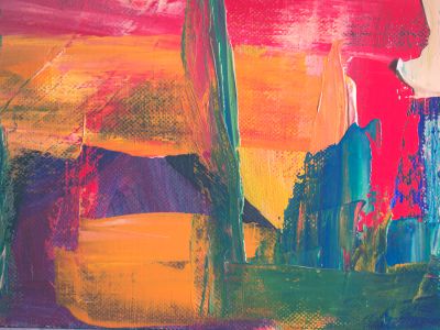 Green Yellow And Red Abstract Painting