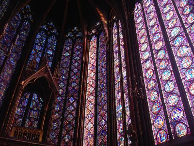 Purple Stained Glass Of Cathedral