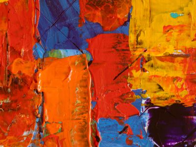 Red Orange And Blue Abstract Painting