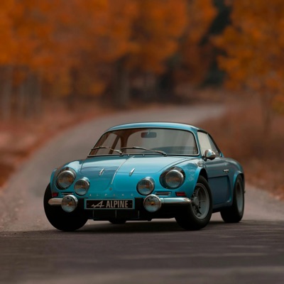 Alpine Sports Car on Mountain Road