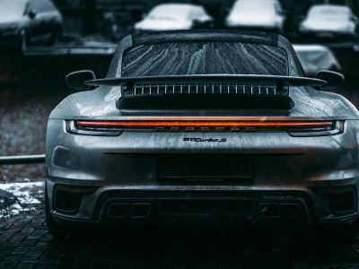 Black Car In Grayscale Photography