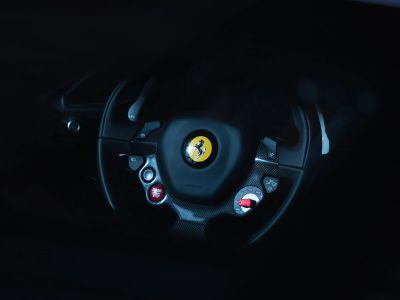 Black Ferrari Steering Wheel