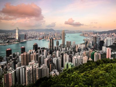 Aerial Photography Of City Body Of Water And Forest