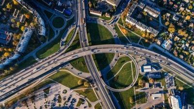 Highway Interchange Aerial View