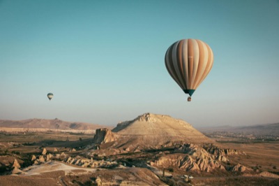 Colorful Hot Air Balloon in Sky
