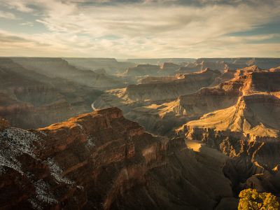 Grand Canyon Below Cloudy Sky