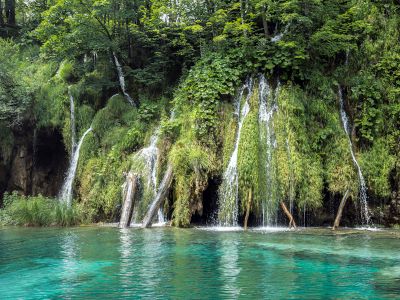 Segmented Waterfalls At Daytime