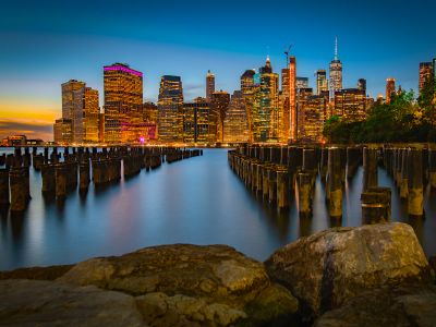 Lighted High Rise Buildings