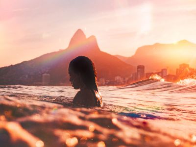 Woman Swimming On The Ocean Photography